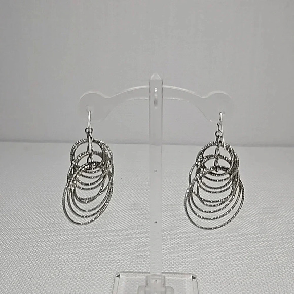 Lia Sophia Silver Sparkle Circle Statement Earrings - Picture 13 of 13